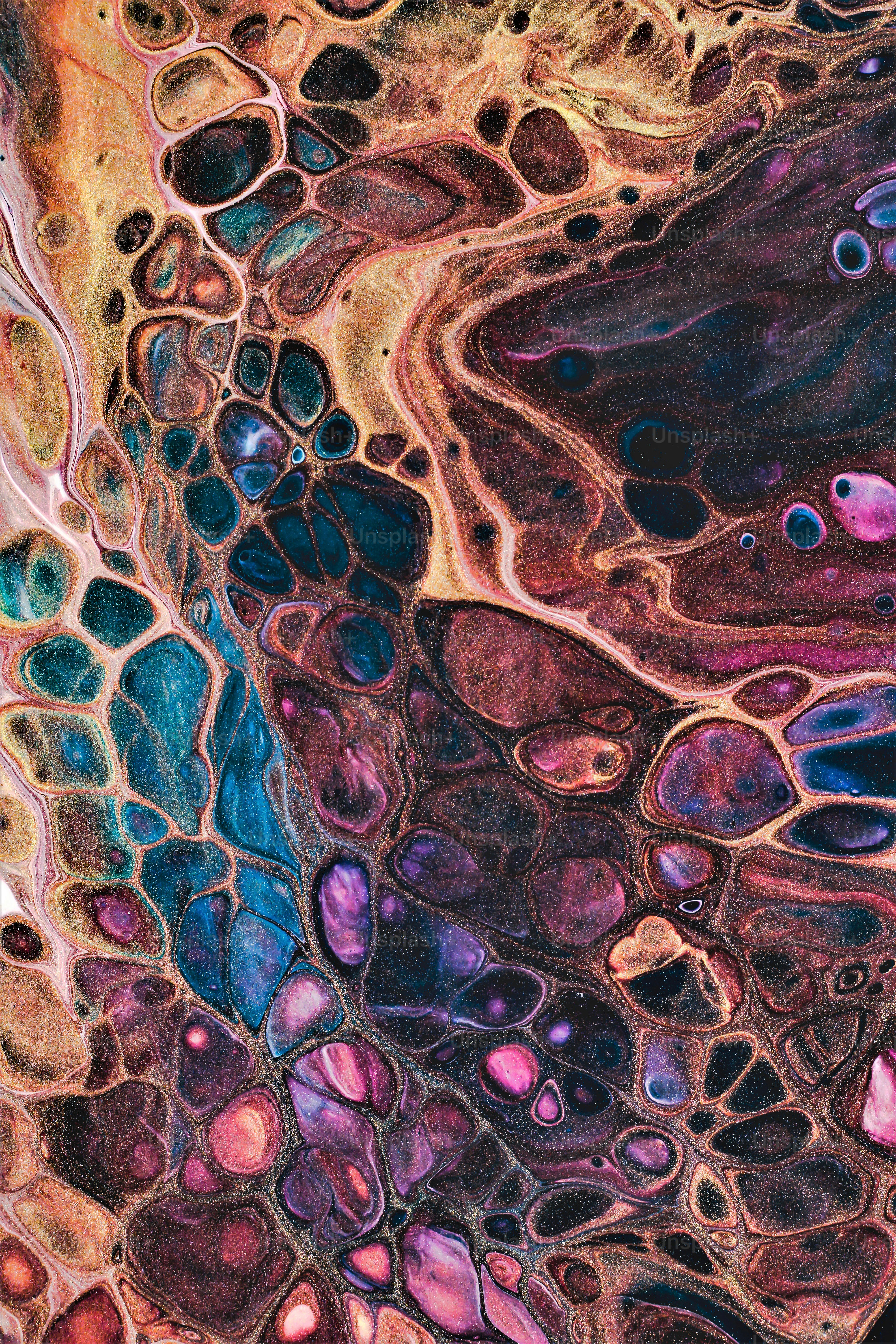 A close up of an abstract painting with lots of colors photo Abstraction Image on Unsplash