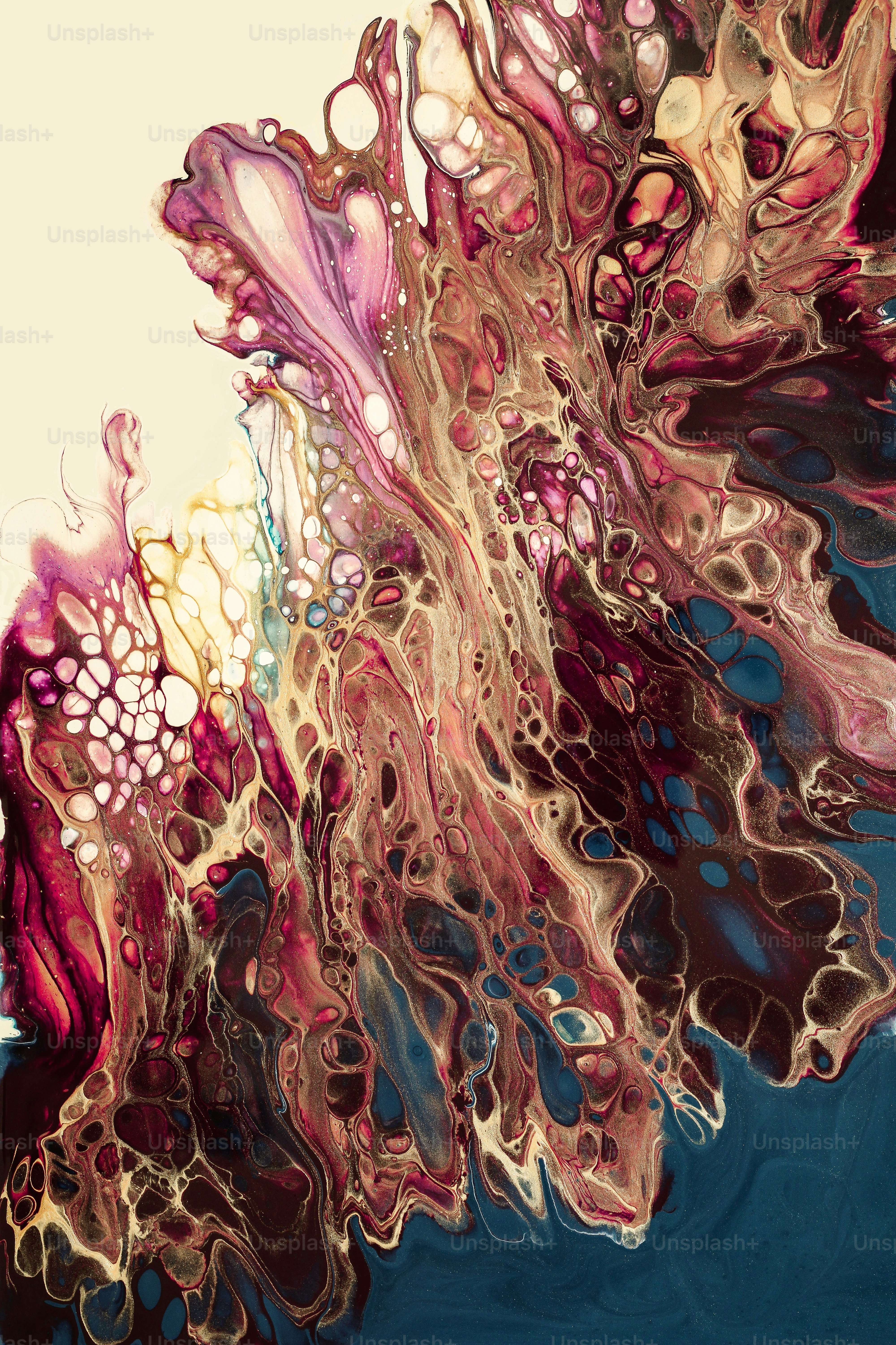 an abstract painting of different colors and shapes