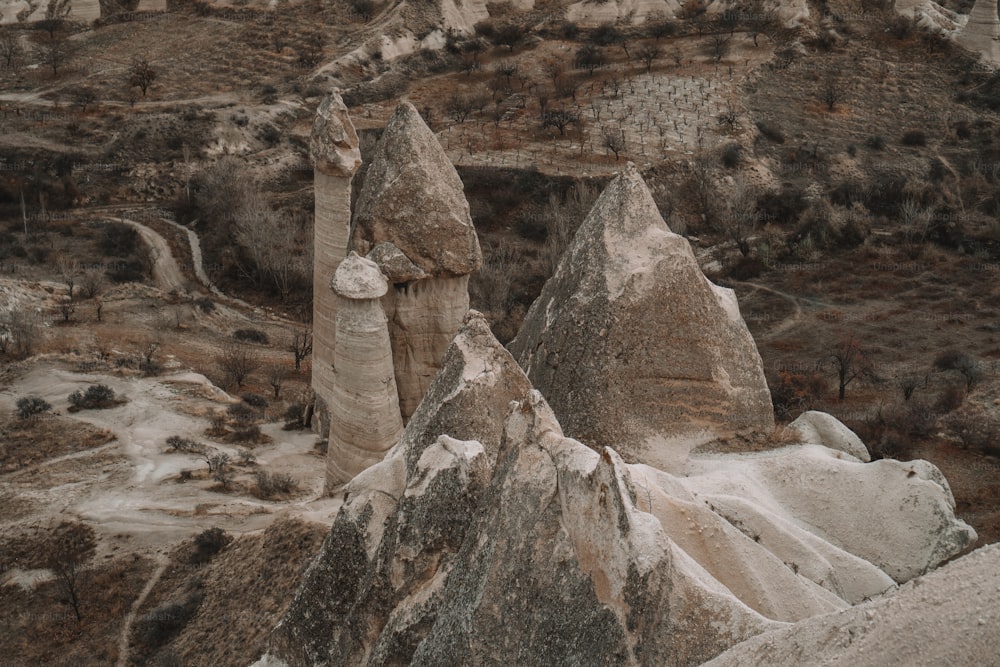 a group of large rocks sitting on top of a mountain