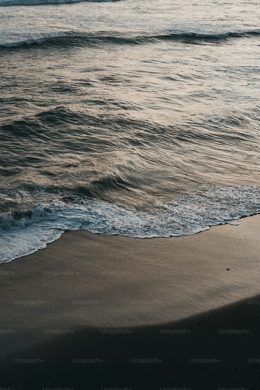 eine Person, die an einem Strand neben dem Meer steht