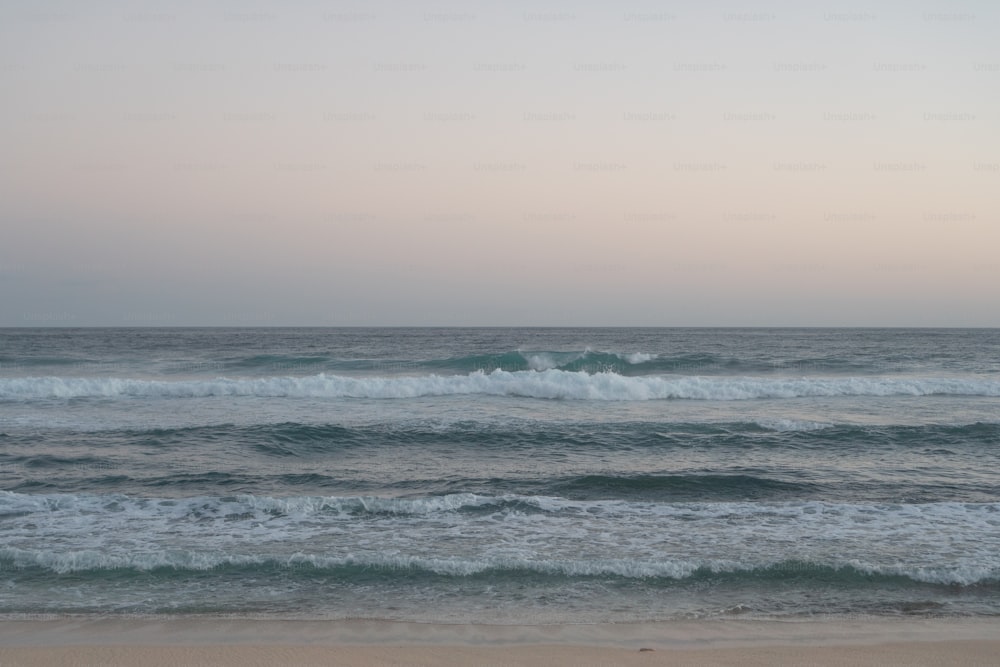 a view of the ocean from a beach