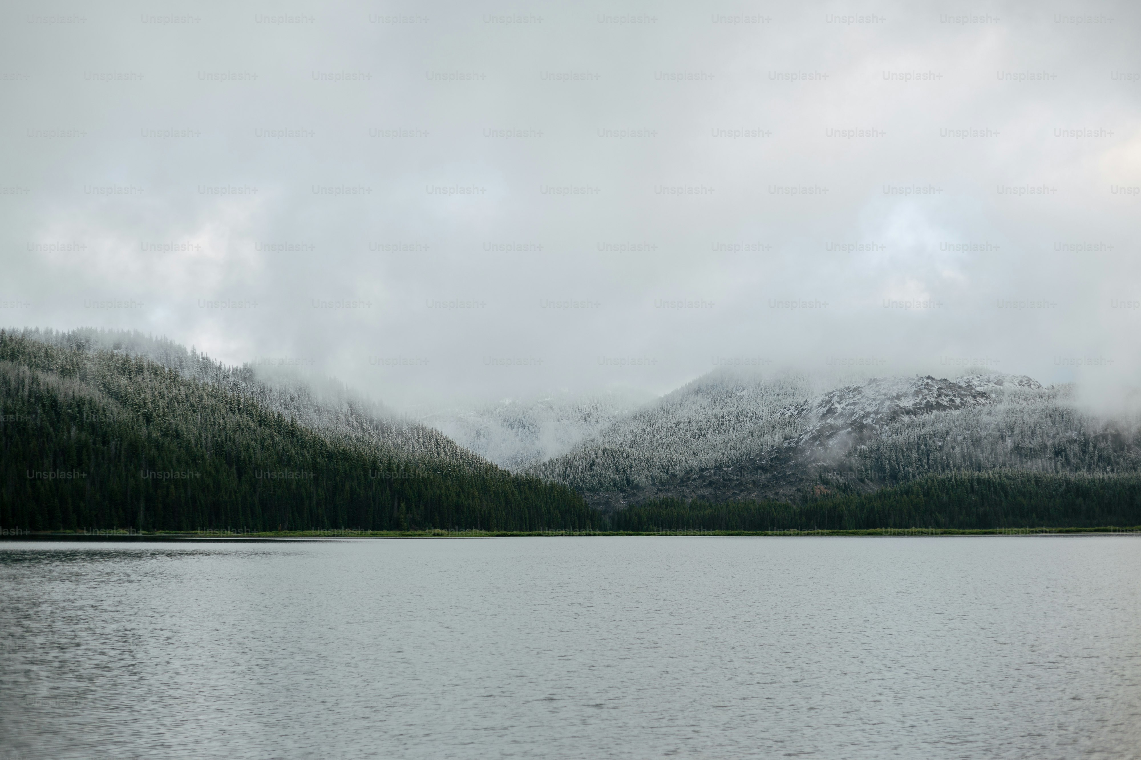 a large body of water surrounded by mountains