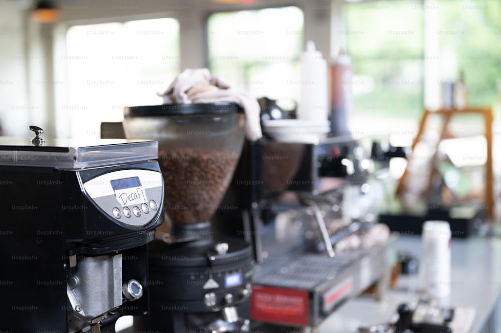 a coffee maker sitting on top of a counter