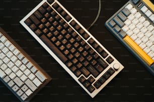 a keyboard and a mouse on a table