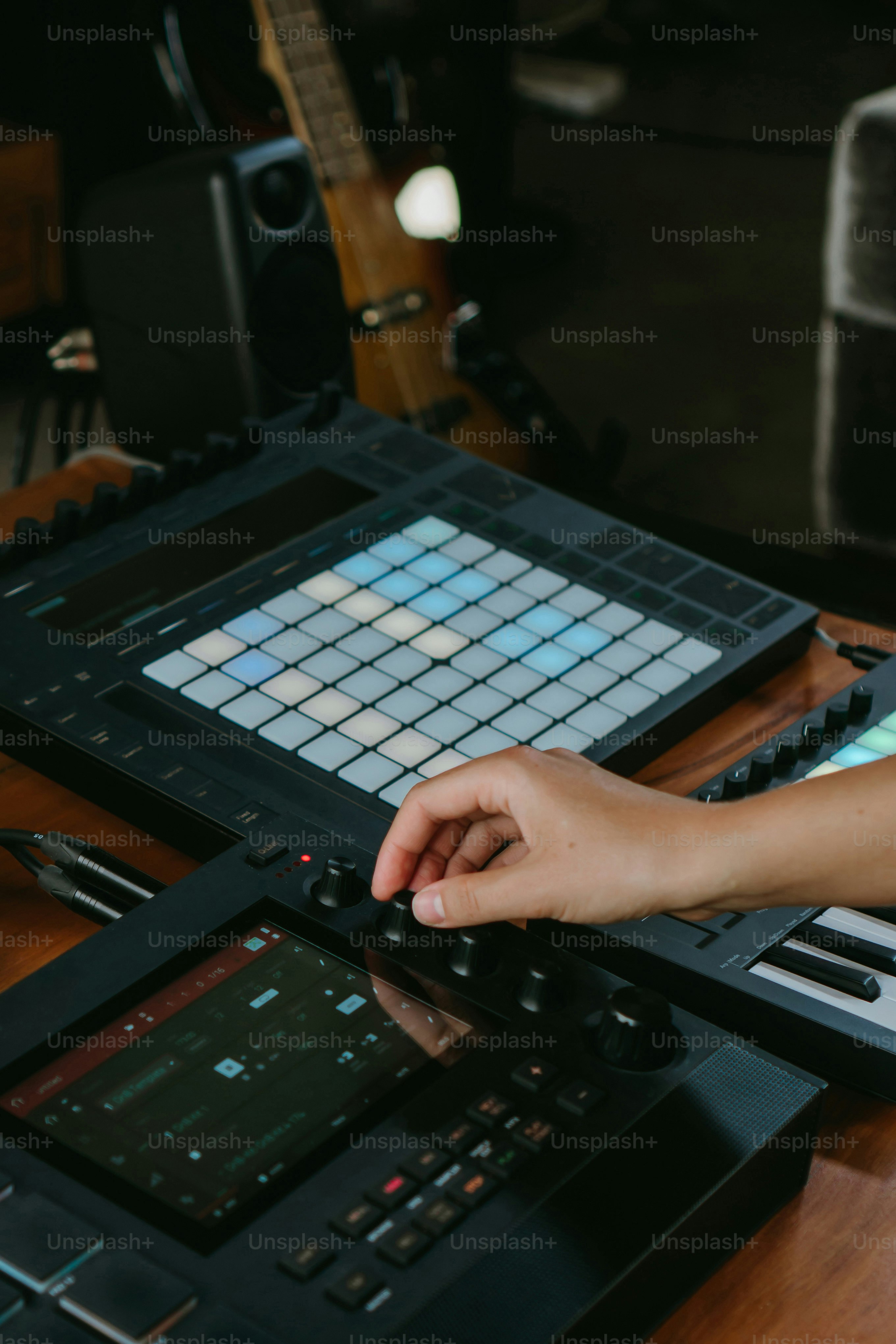 a person is pressing buttons on an electronic device