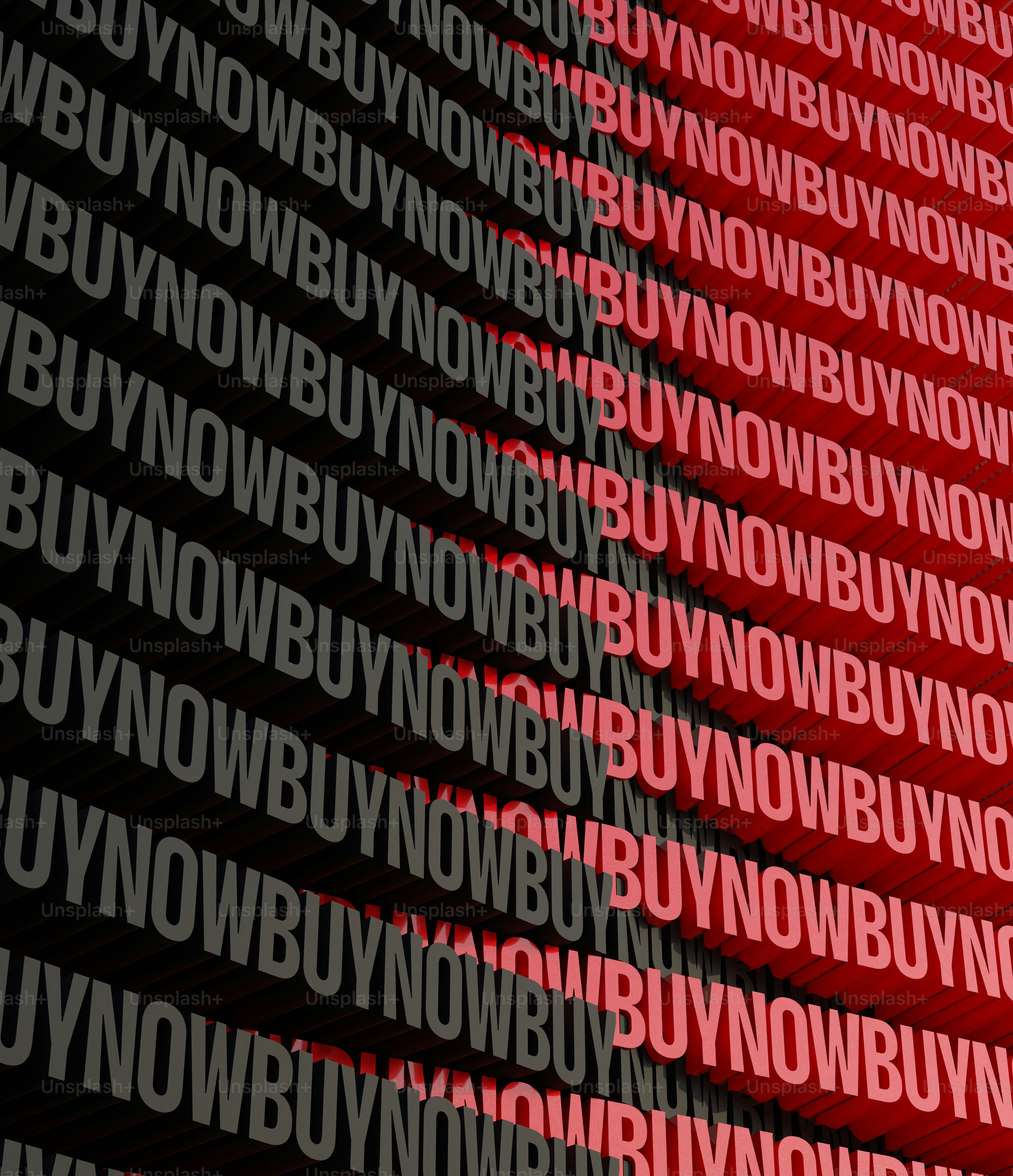 a red and black background with white letters