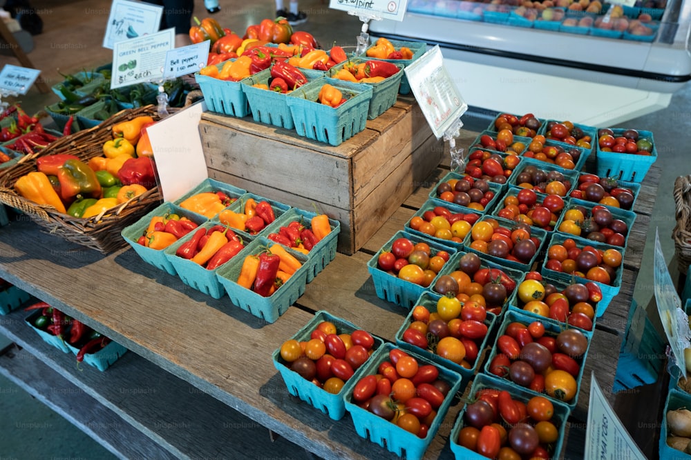 a bunch of fruit that are on a table