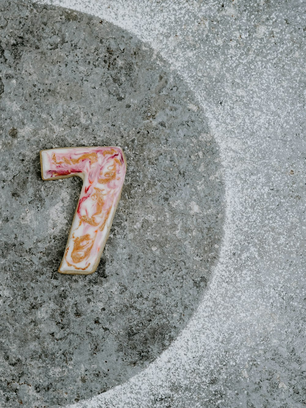 the letter f is made out of marble