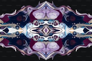 Una imagen abstracta de una flor púrpura y azul