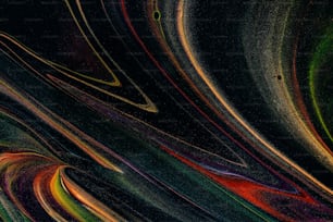 uma pintura abstrata com linhas multicoloridas
