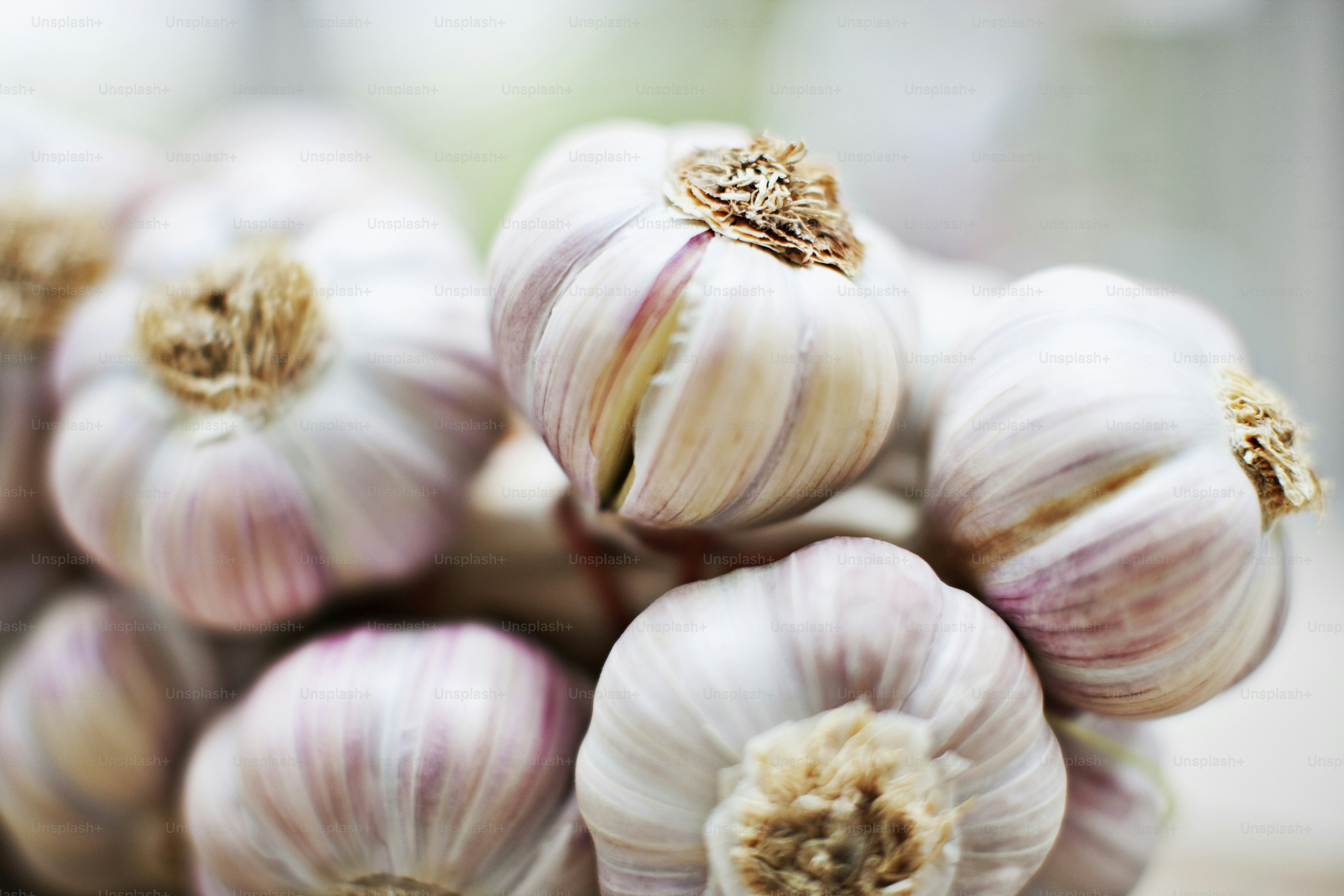 a bunch of garlic sitting on top of each other