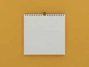 Plantilla de calendario cuadrado de diseño en blanco con sombras suaves. Renderizado 3D
