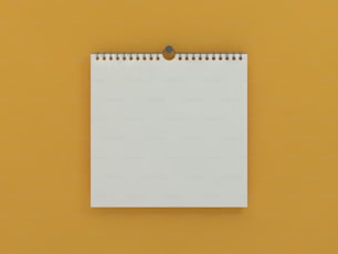 Blank design square calendar template with soft shadows. 3D rendering