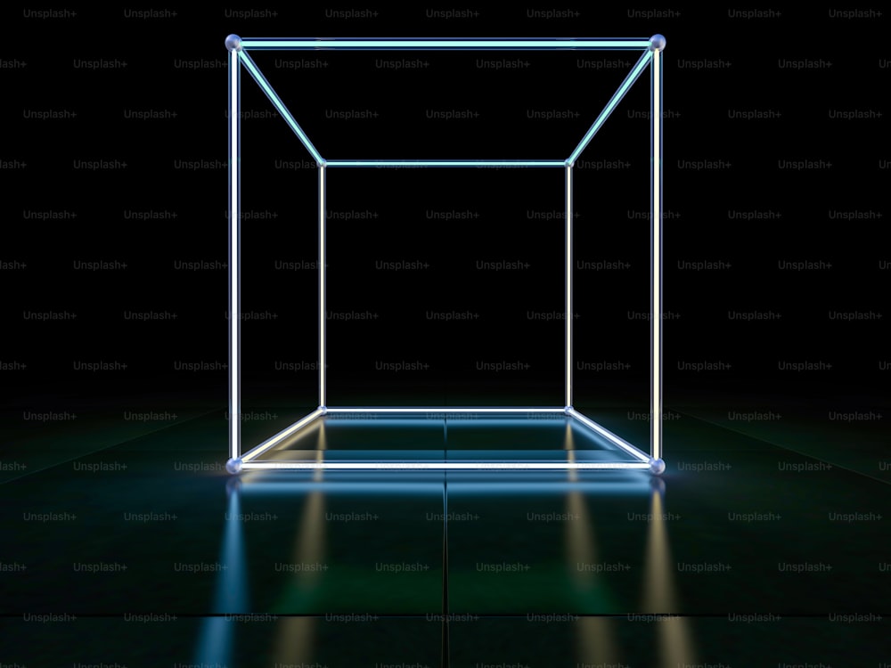 Neon abstract background of lines. 3D rendering