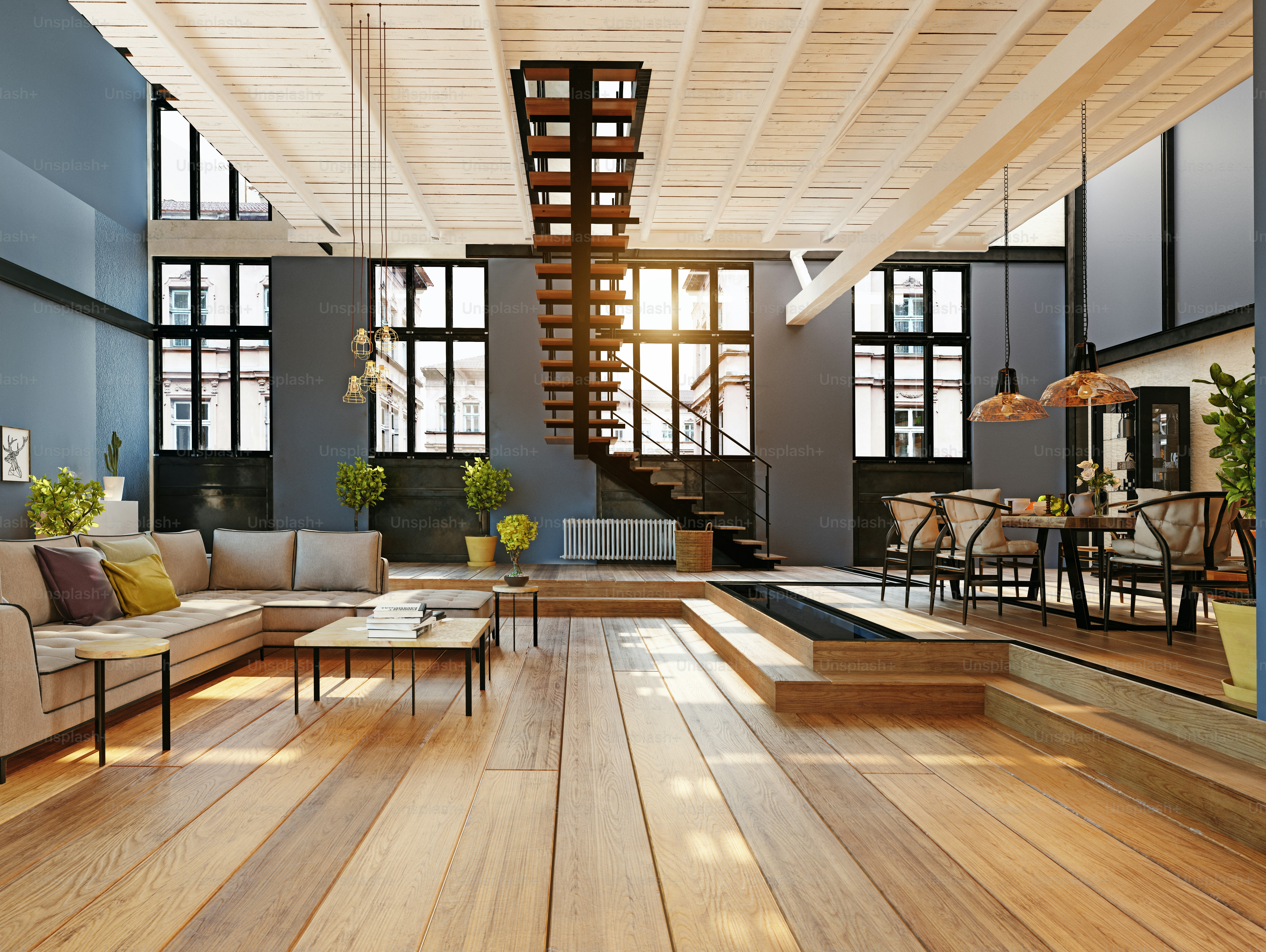 modern home  interior. 3d rendering design concept