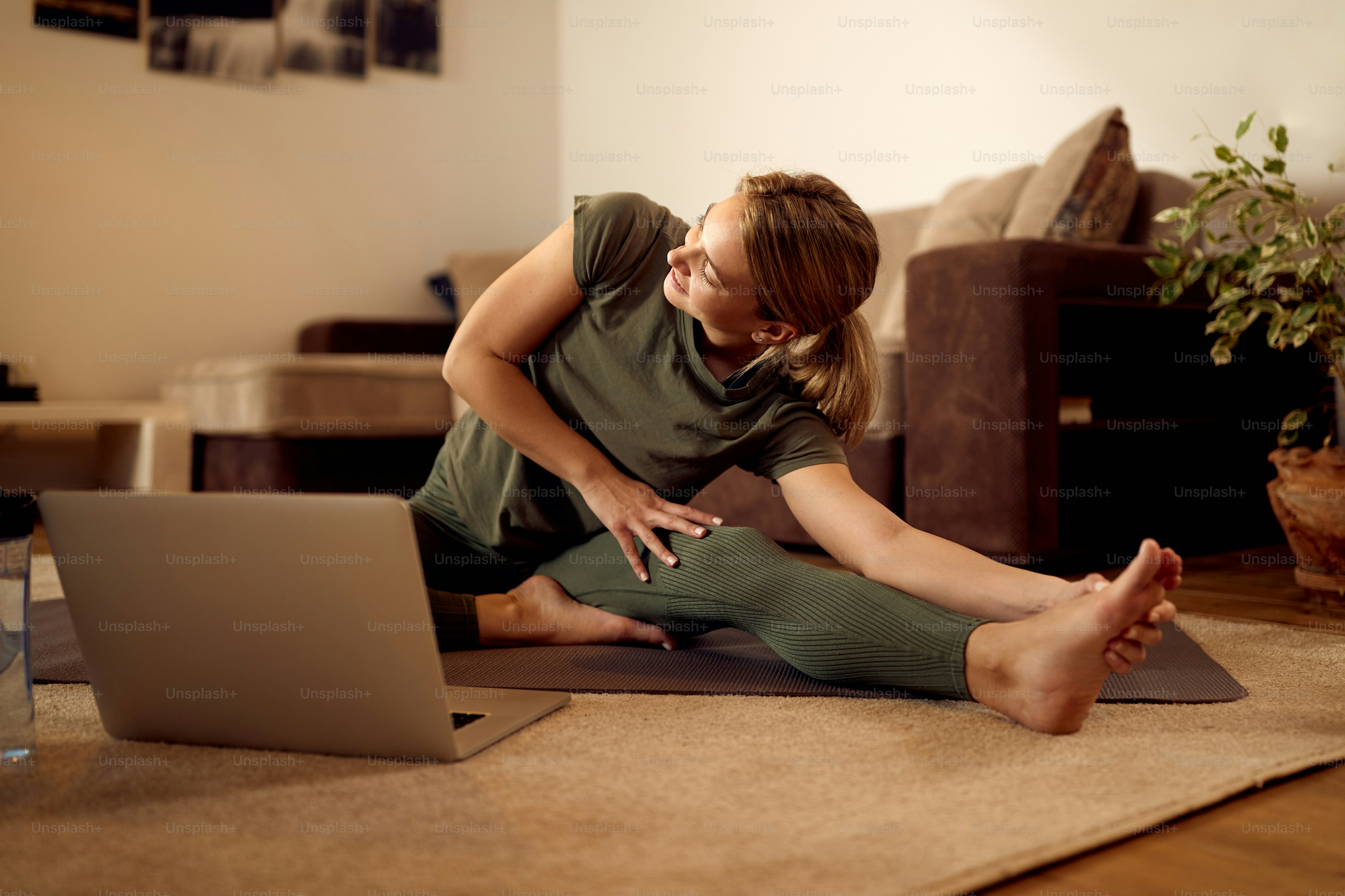 Beginner doing home workout without equipment