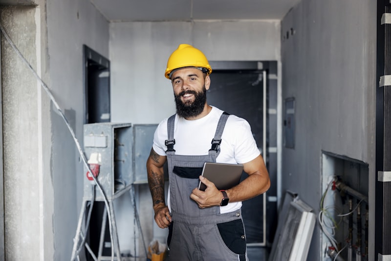 Garage door technician at work