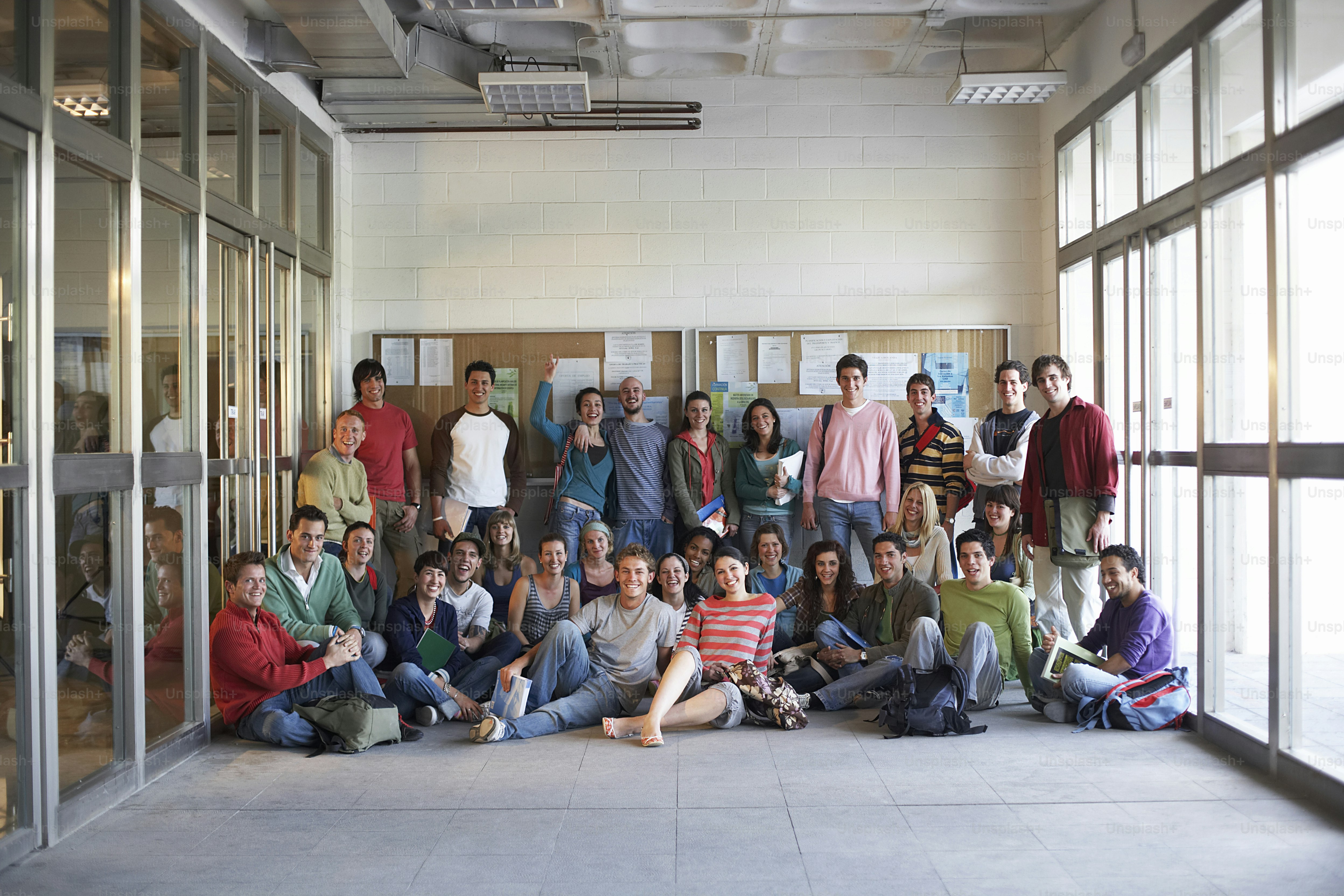 a group of people are posing for a picture