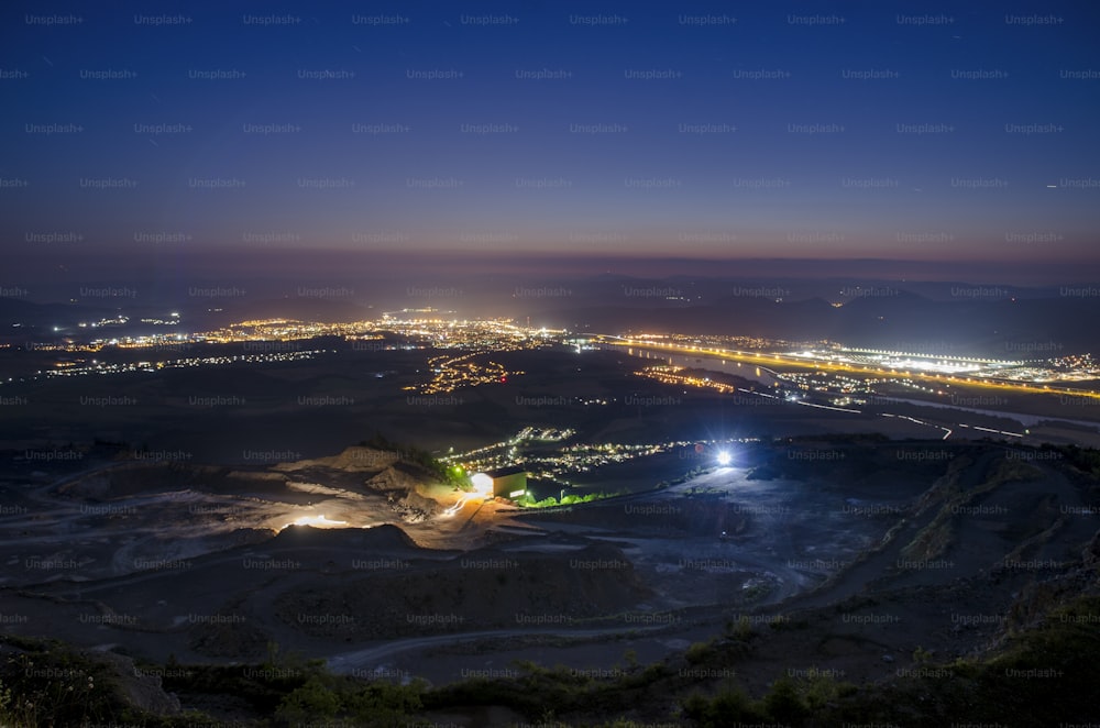 Night view from Slovakian mountains: Beautiful landscape in summer.