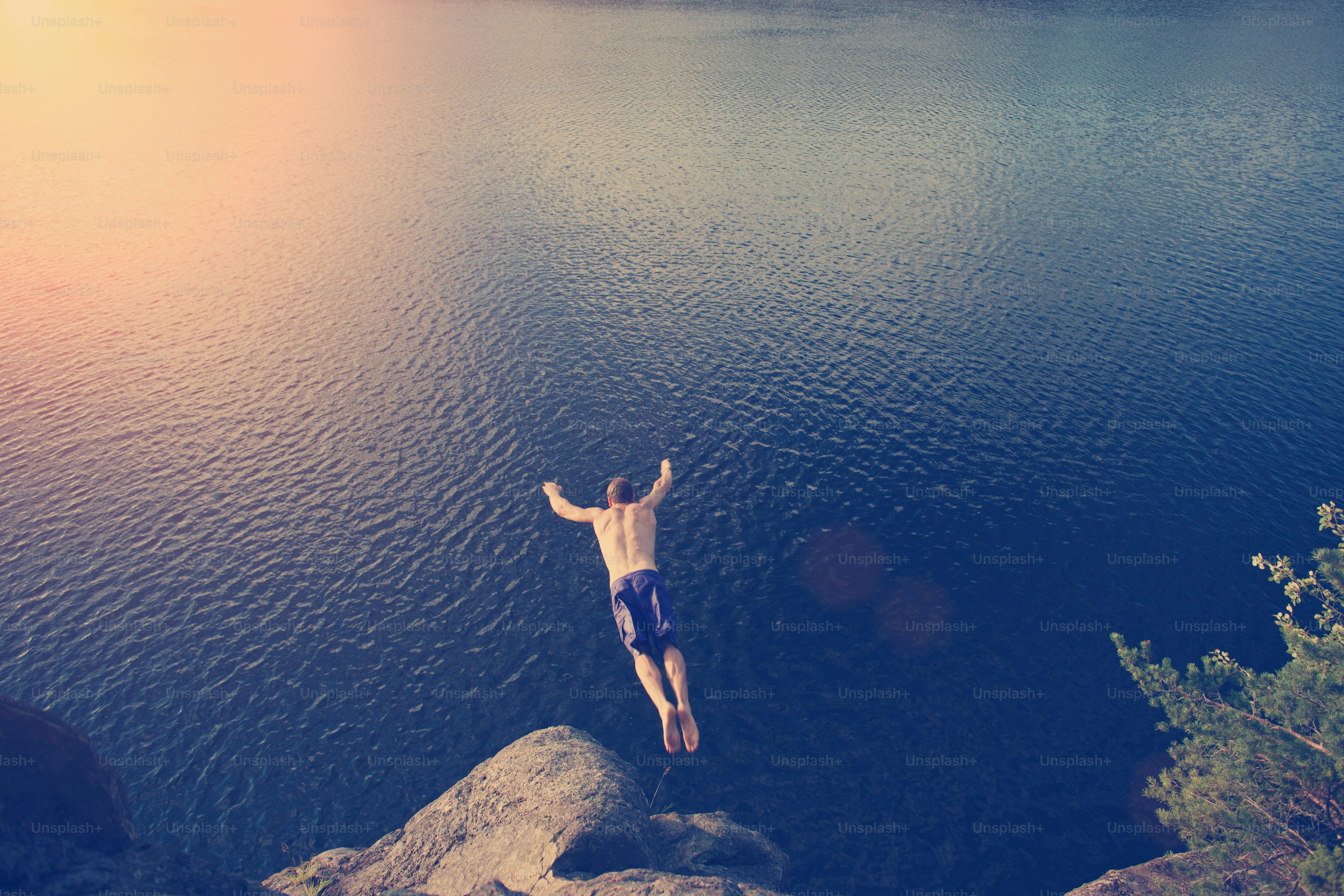 cliff jumping