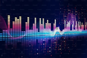 colorful Audio waveform abstract technology background ,represent digital equalizer technology