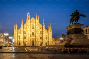 Duomo di Milano (Milan Cathedral) in Milan , Italy . Milan Cathedral is the largest church in Italy and the third largest in the world. It is the famous tourist attraction of Milan, Italy.