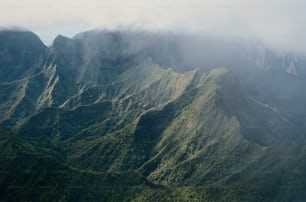 a view of a mountain range from a plane