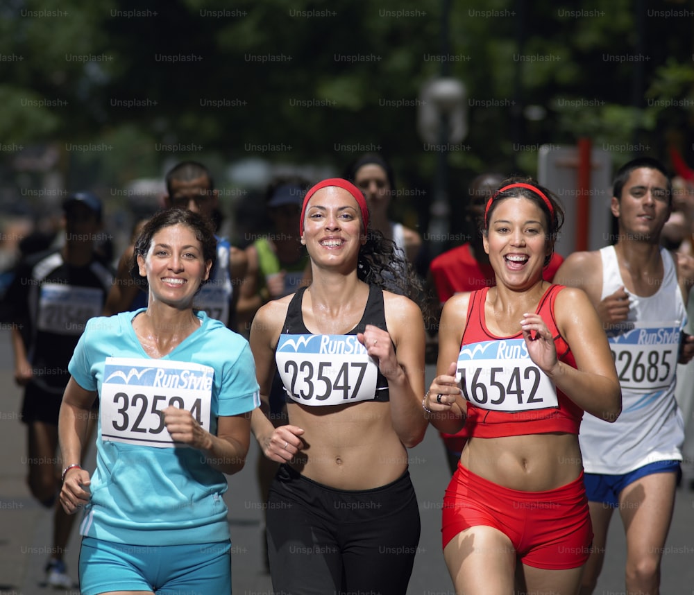 a group of people that are running in a race