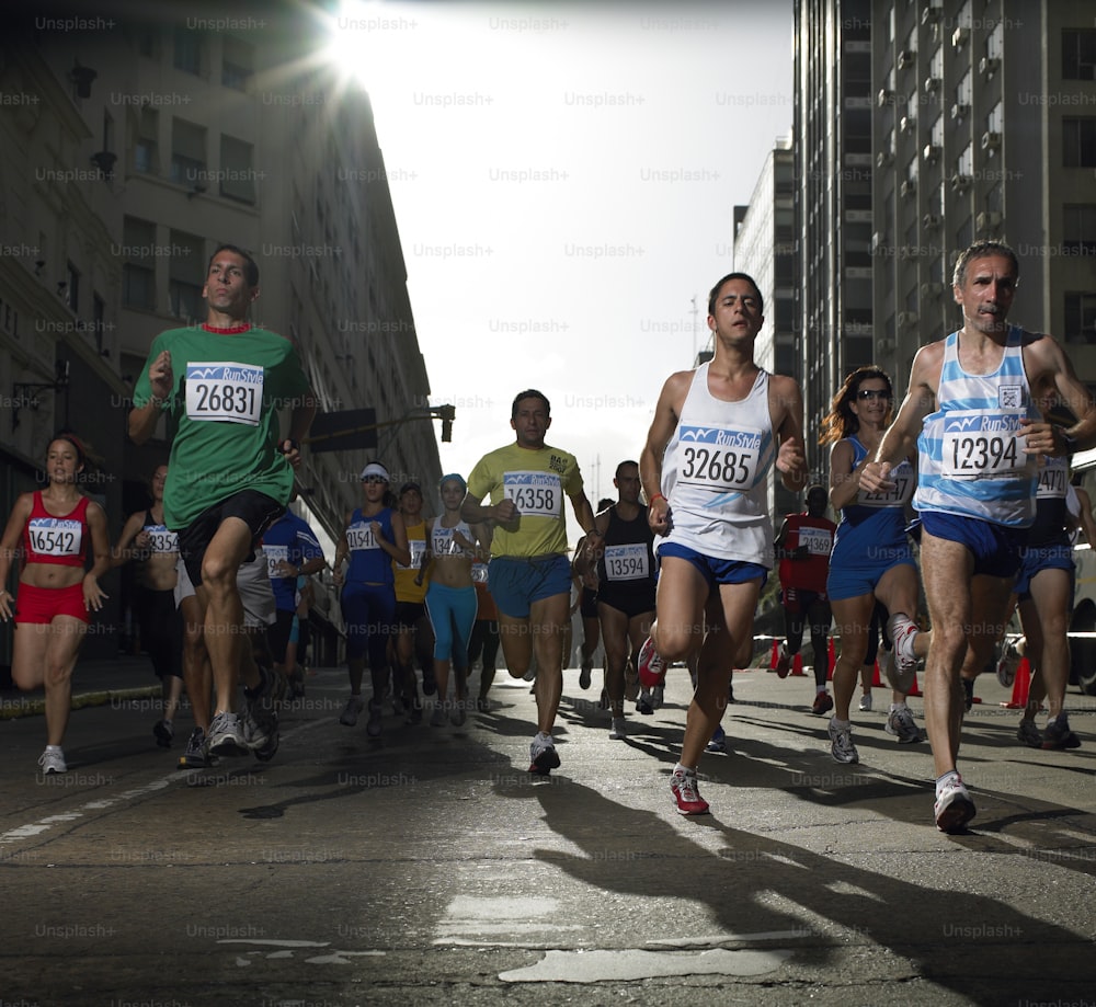 a group of people that are running in a race