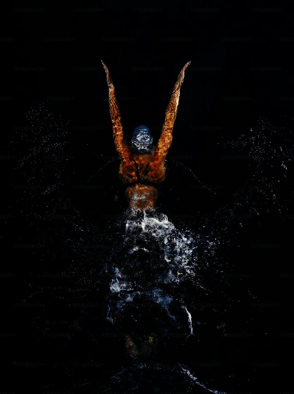 uma pessoa nadando em um corpo de água