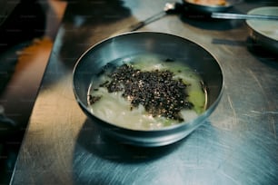 a bowl of yogurt with a spoon in it