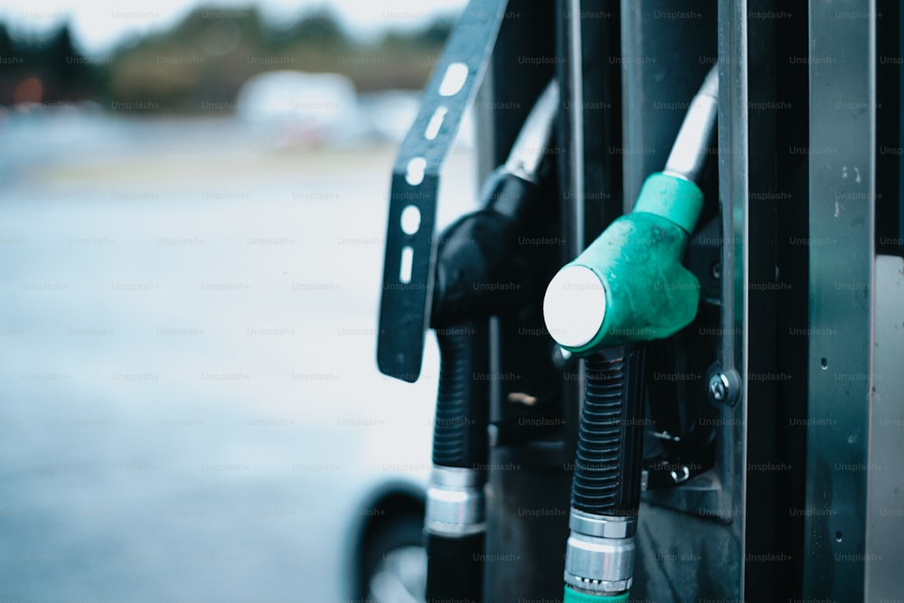 a gas pump with a hose connected to it