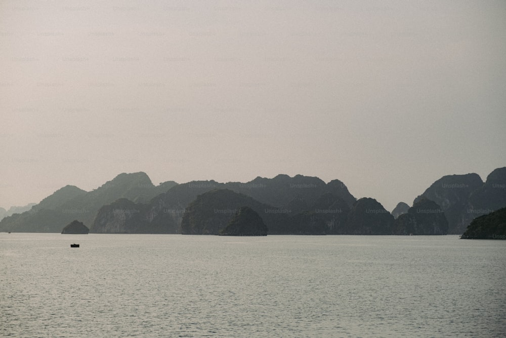 a large body of water surrounded by mountains