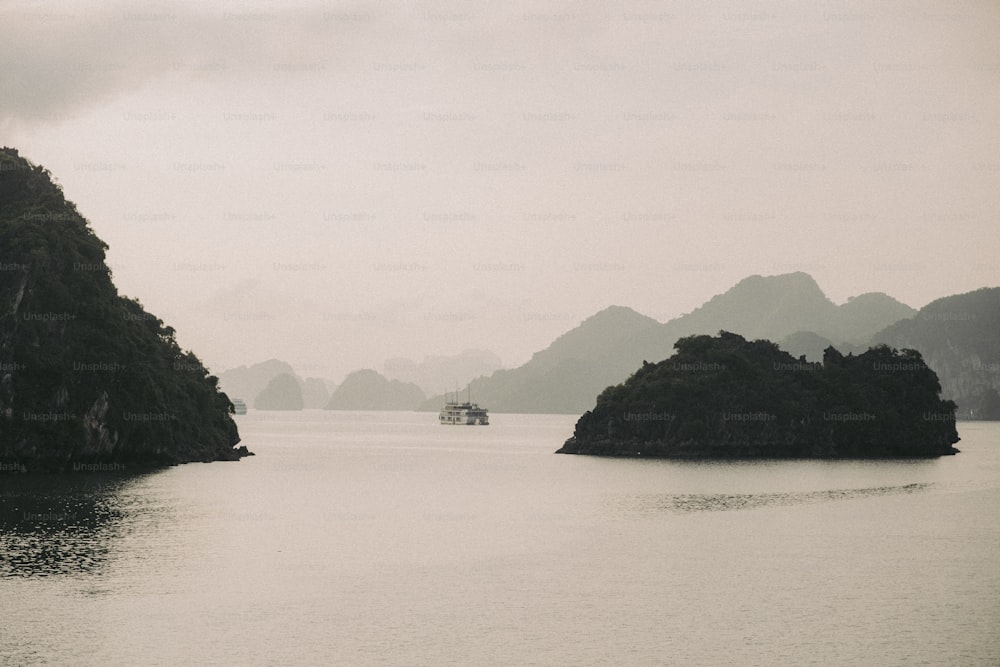 a large body of water surrounded by mountains