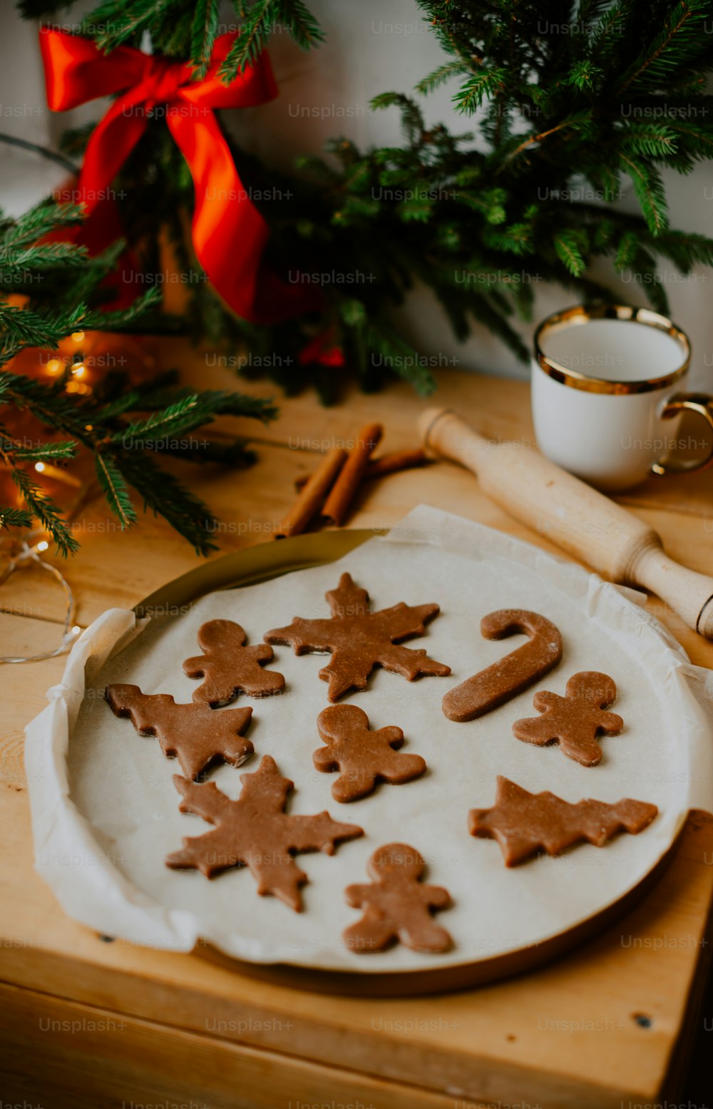 a plate of ginger cookies on a table