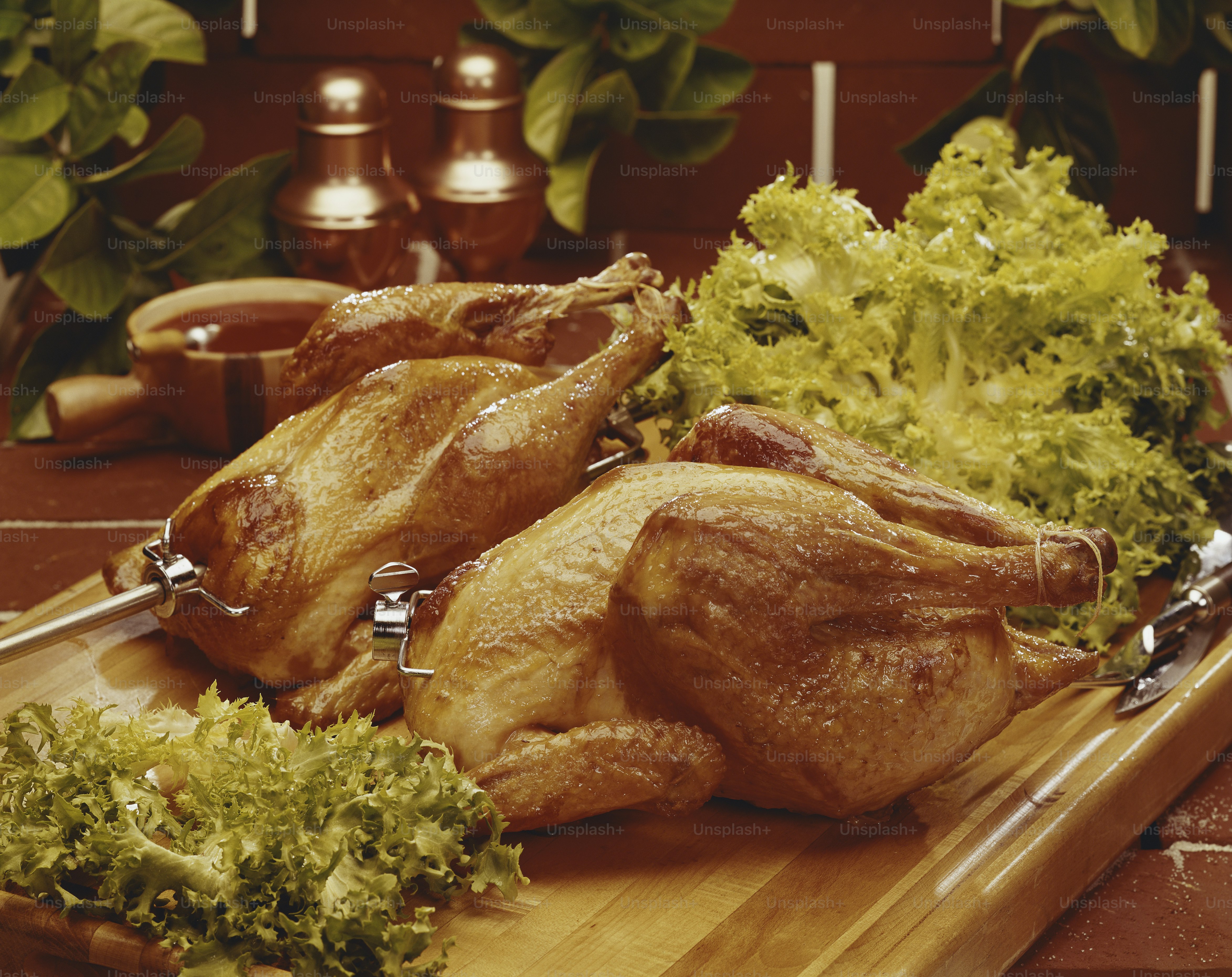 a close up of a turkey on a cutting board