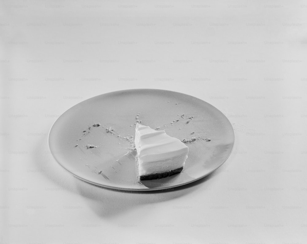 a piece of cake sitting on a plate