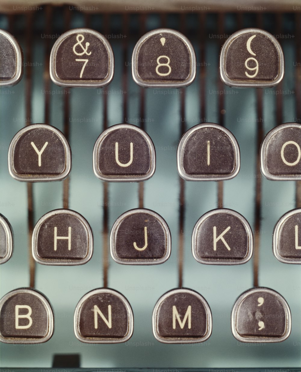 a close up of an old fashioned typewriter