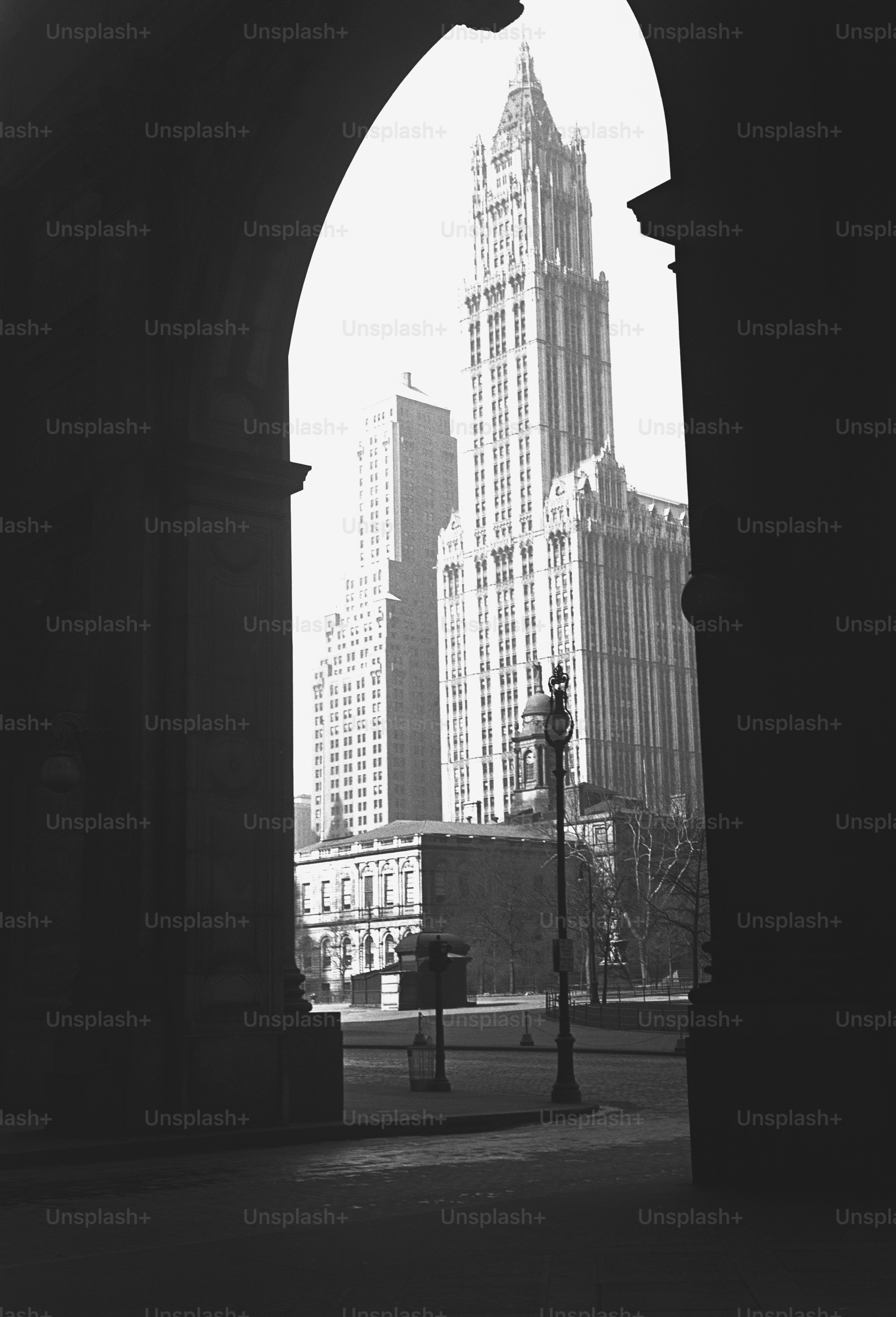 a black and white photo of a city