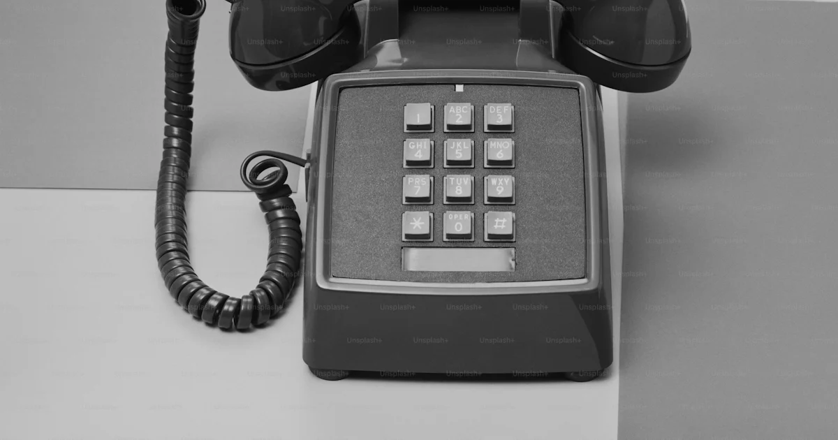 An old style phone sitting on top of a table photo – Technology Image ...
