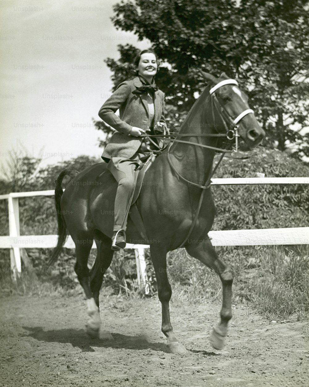 UNITED STATES - CIRCA 1950s:  Woman riding horseback.