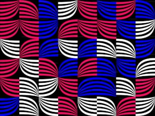 a black background with red, white and blue waves