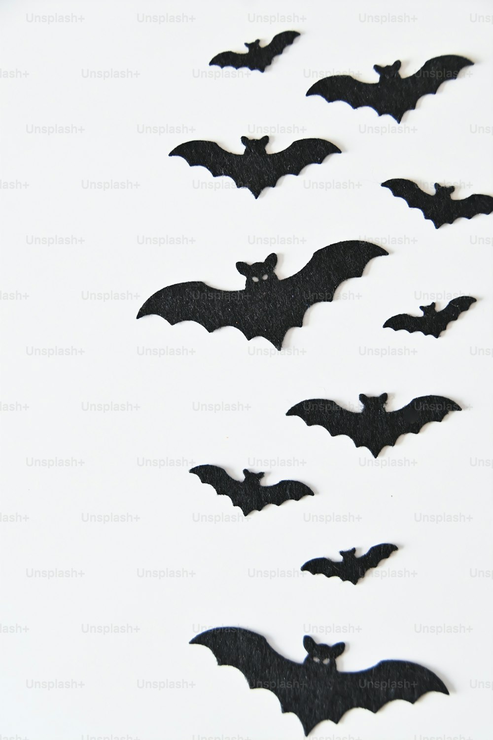 um grupo de morcegos voando no ar