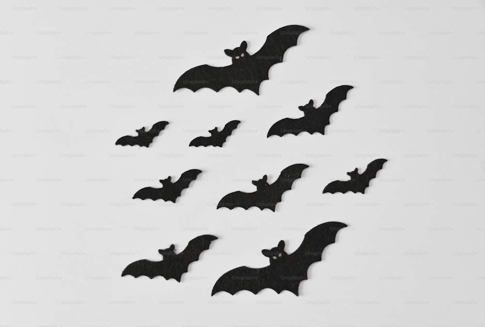 Un grupo de murciélagos volando por el aire