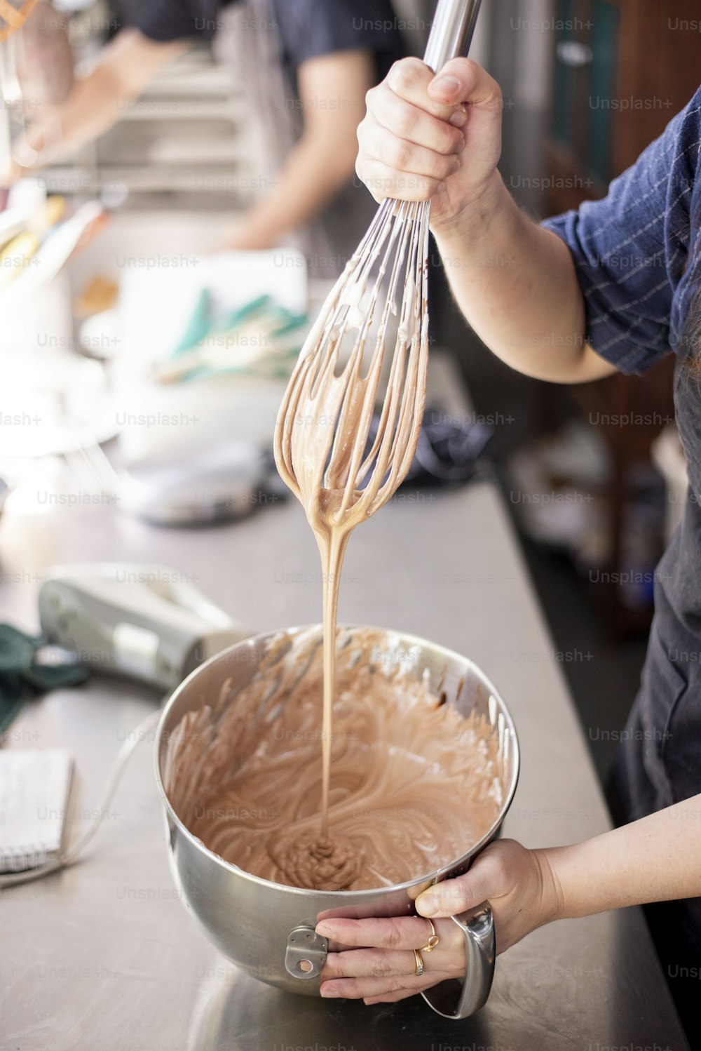 Beautiful woman is making bakery