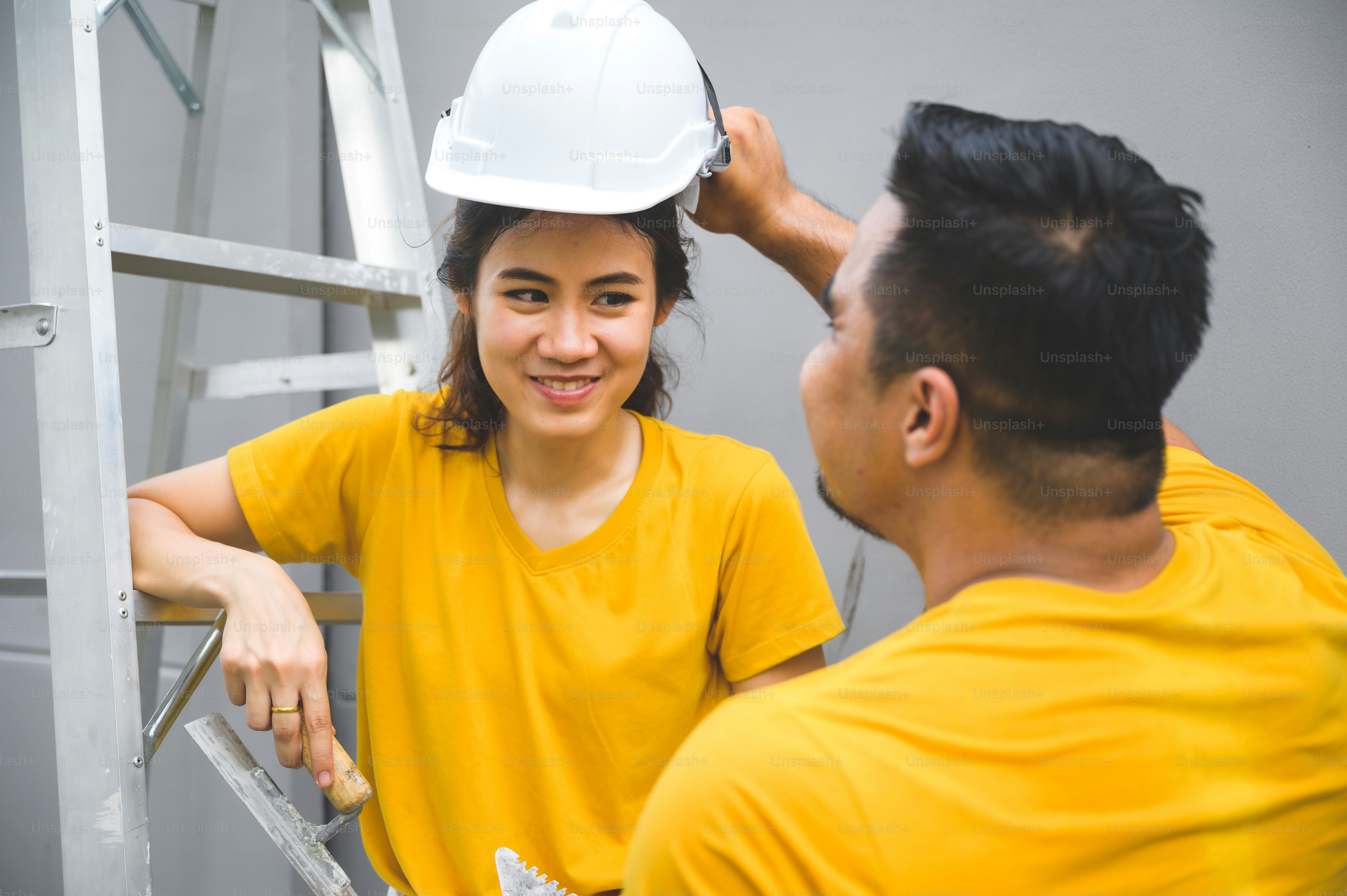 Young beautiful couple in love, man and woman with pre wedding shot