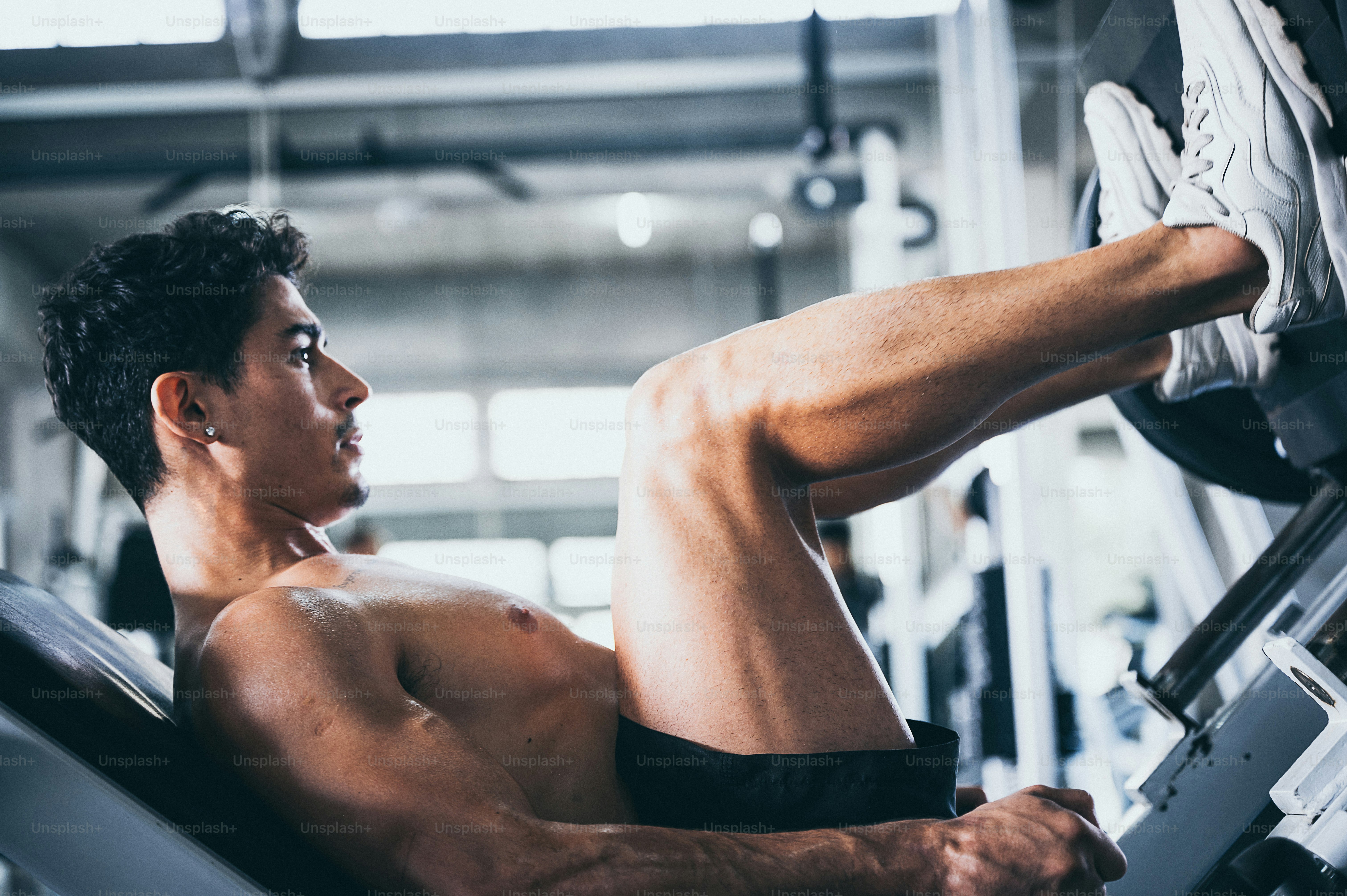 strong man exercising in the sport gym