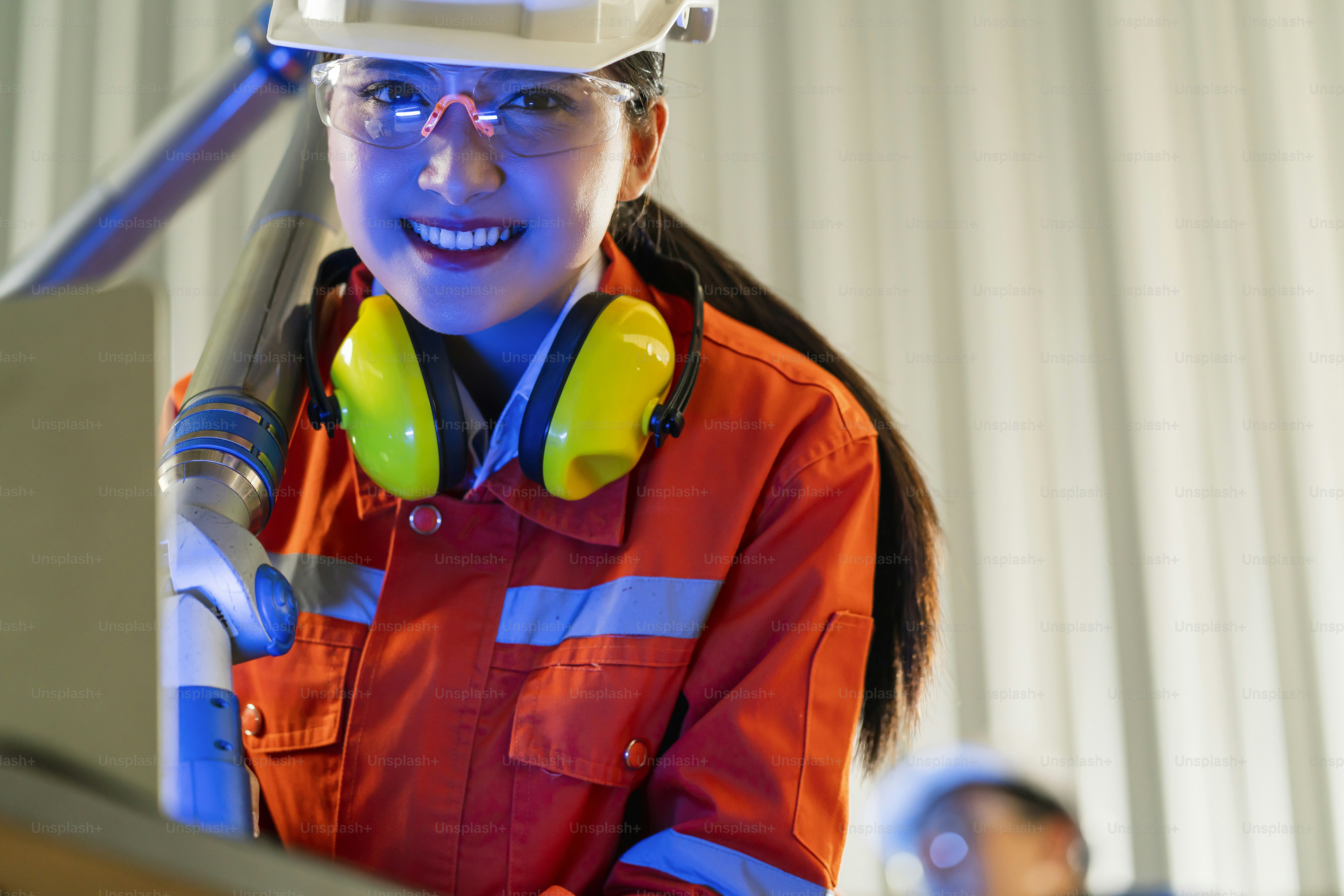 Engineer cooperation Two asian male and female technician maintenance