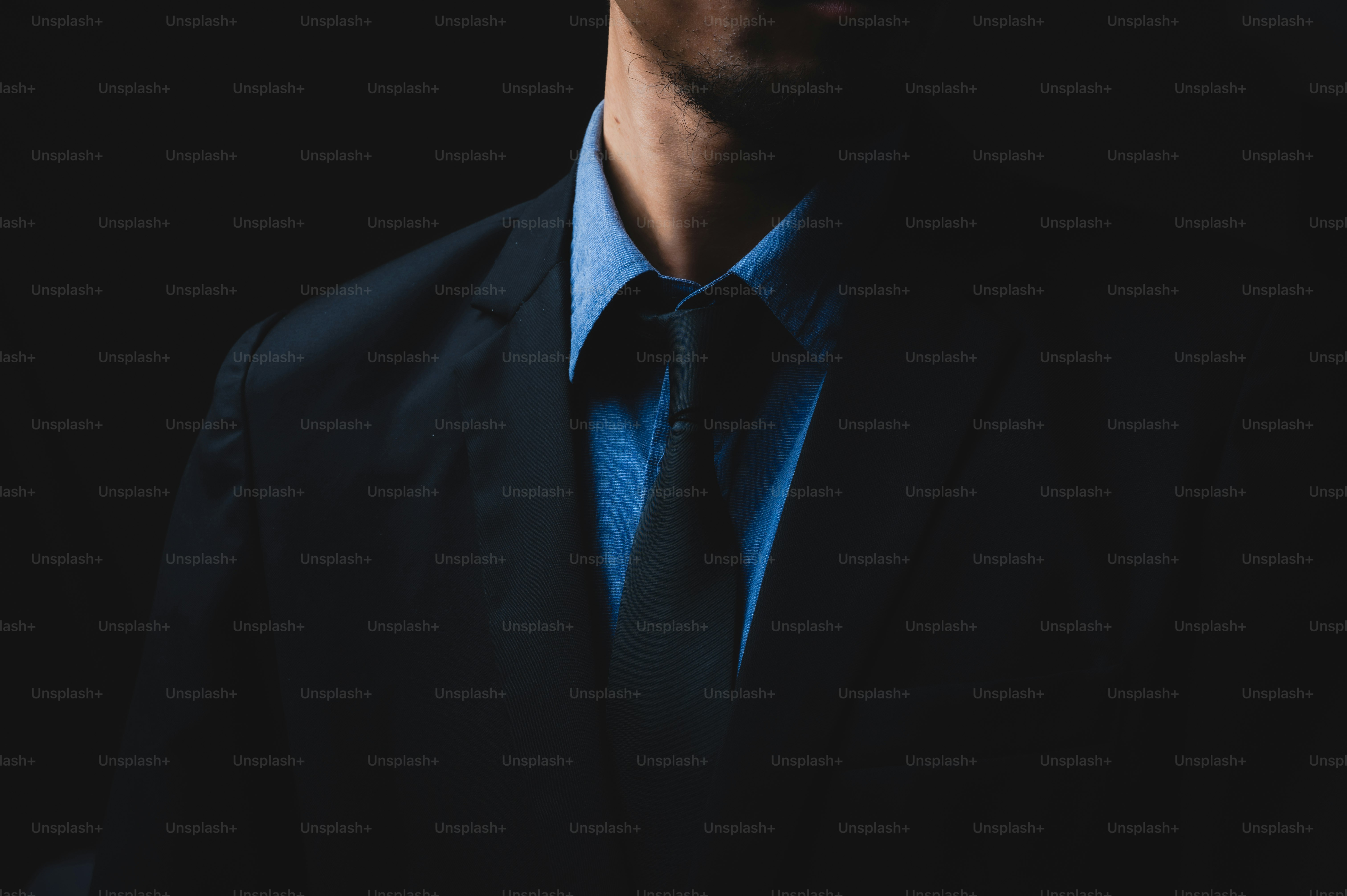 professional businessman person in black suit, portrait confident executive manager business man, worker people in successful concept