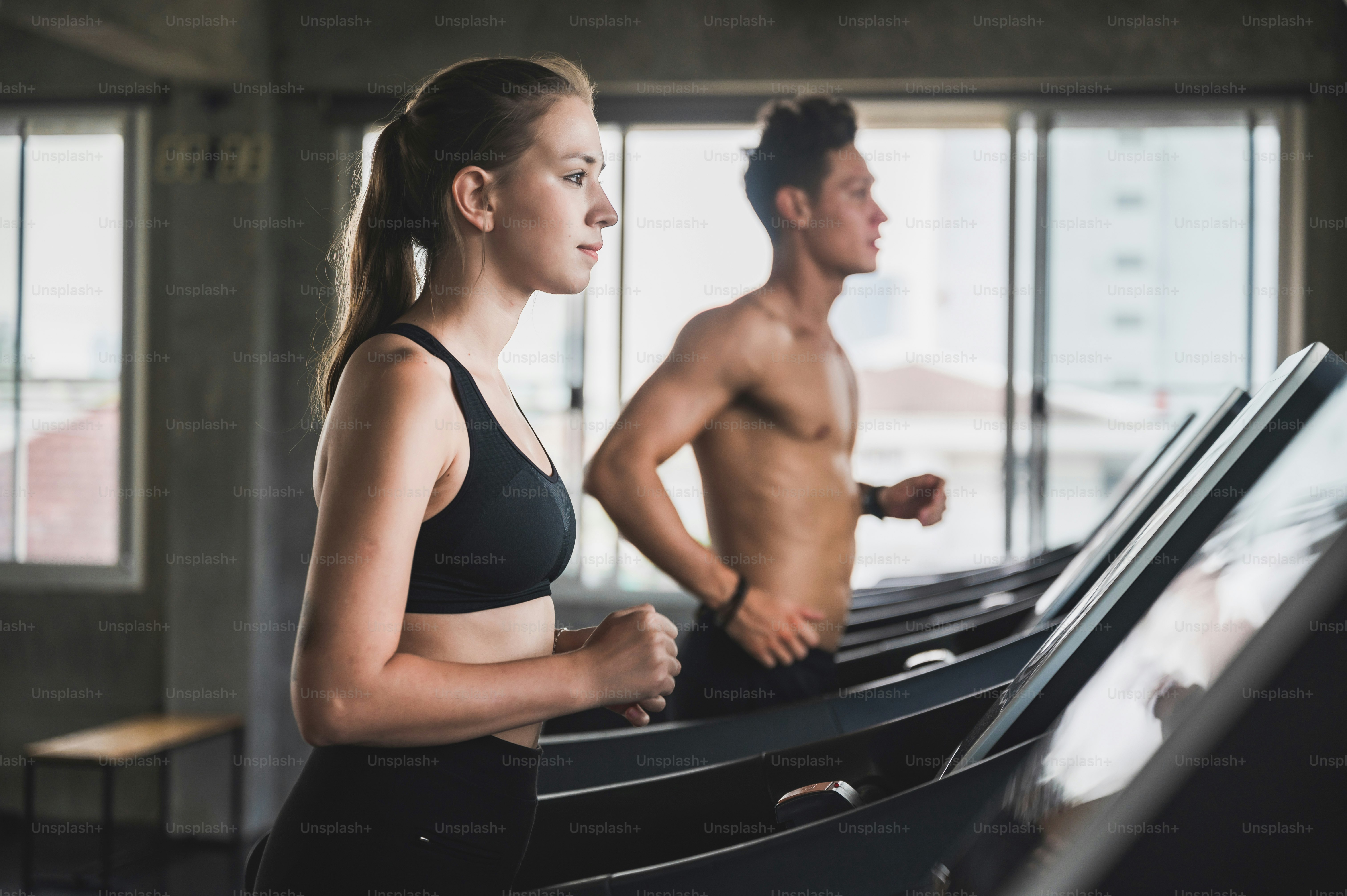 Sport woman person exercise in fitness gym, young female training ...